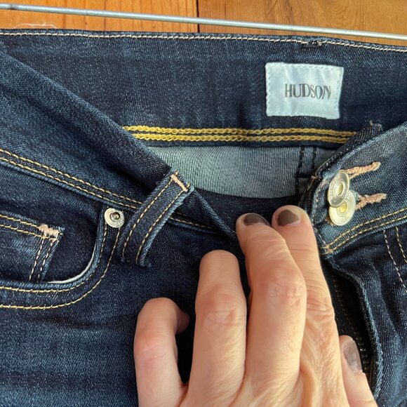 Hudson Dark Denim Crop Ginny Straight with Cuff - Size 28 - Picture 4 of 7